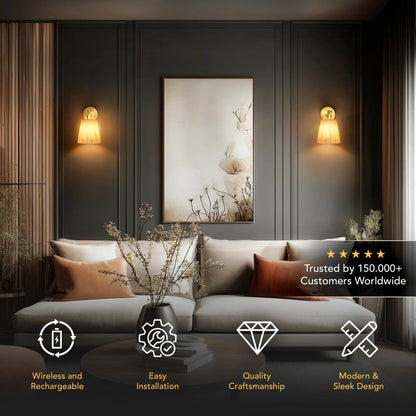 NATURAL WIRELESS WALL SCONCE