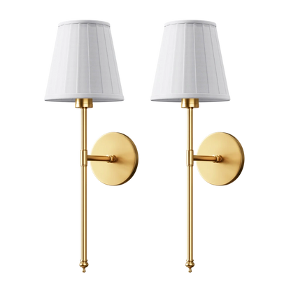 WIRELESS PLEATED WALL SCONCES (SET OF 2)