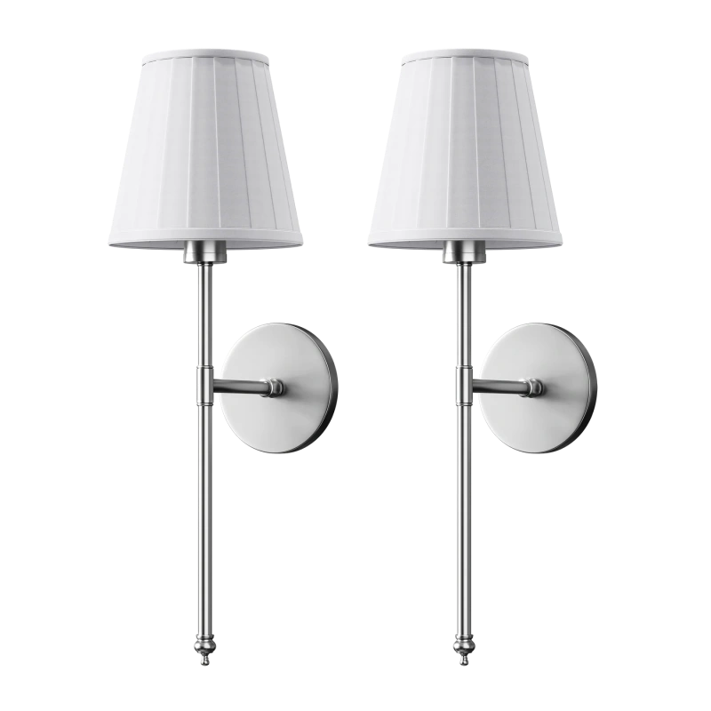 WIRELESS PLEATED WALL SCONCES (SET OF 2)