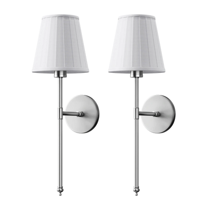WIRELESS PLEATED WALL SCONCES (SET OF 2)