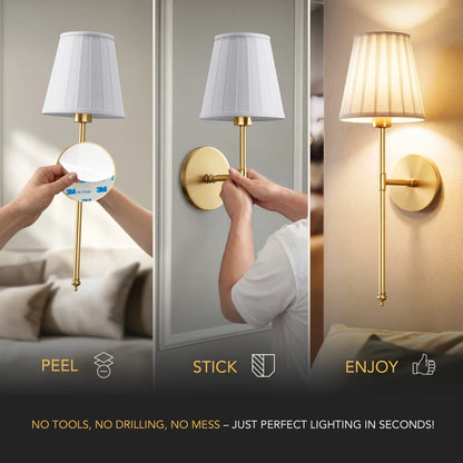 WIRELESS PLEATED WALL SCONCES (SET OF 2)