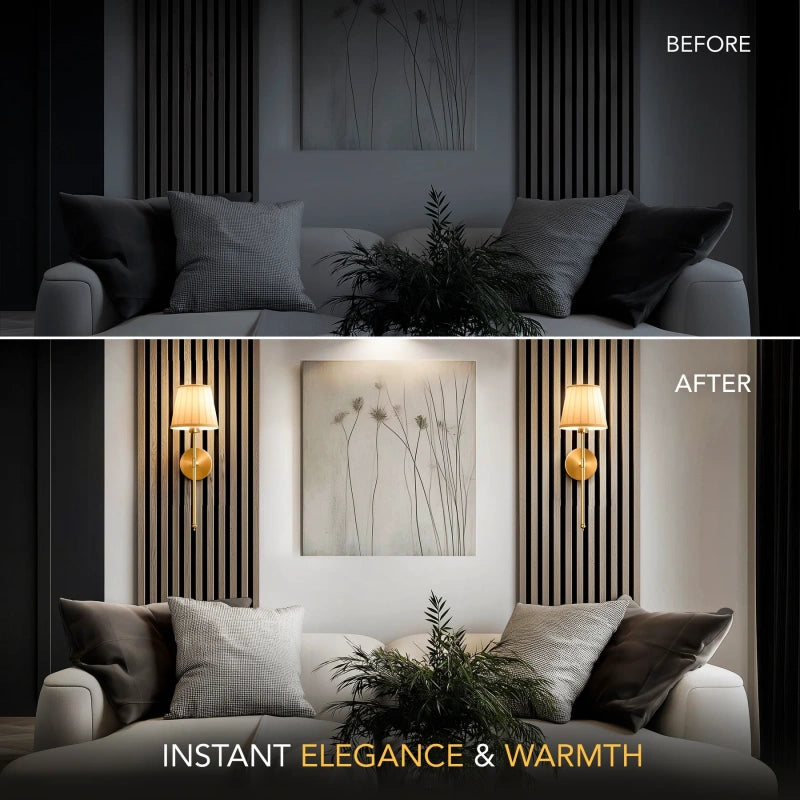 WIRELESS PLEATED WALL SCONCES (SET OF 2)