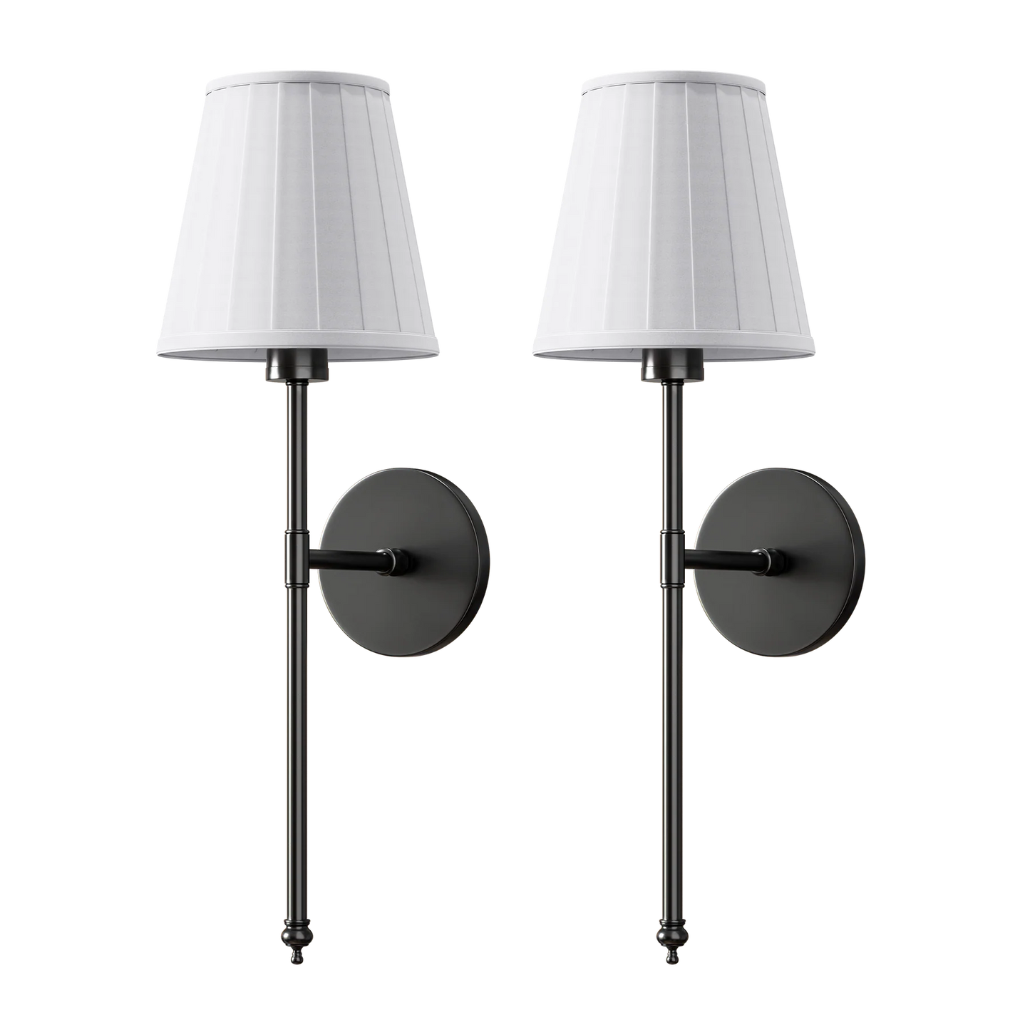 WIRELESS PLEATED WALL SCONCES (SET OF 2)