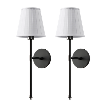 WIRELESS PLEATED WALL SCONCES (SET OF 2)